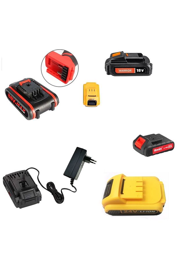 Şarjlı Matkap Için Şarj Adaptörü 12 Volt 14v 18v 20v 48v 58v Li-on Pil Şarj 5.0 mh Üniversal - 8