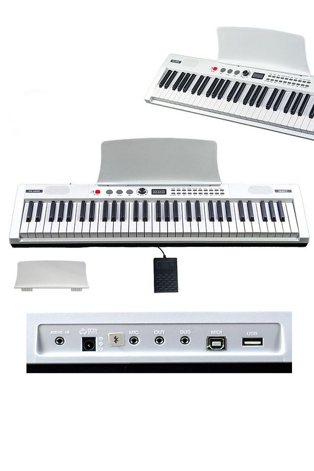 Ps4000wh Tuş Hassasiyetli 61 Tuşlu Org Bluetooth Usb Midi Metod (sustain Pedalı Çanta) - 3