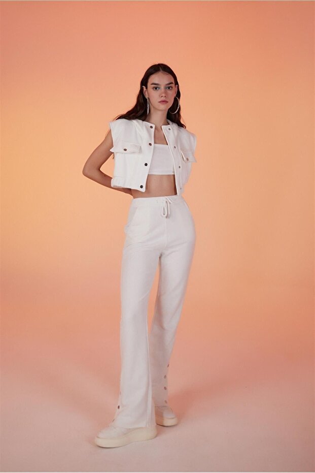 3 String Jura Sweatpants with Snap-on Legs White