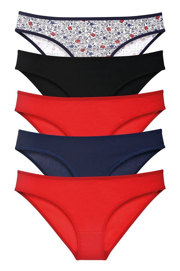 Kadın Günlük Pamuklu Külot Karışık Renkler Slip 5'li Set - Kts1012 - 2