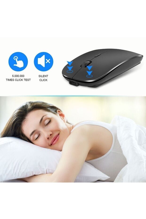 Huawei Matepad T 10s 10.1 Inç Uyumlu Mouse Bluetooth Wireless Şarj Edilebilir Fare 2.4g - 3