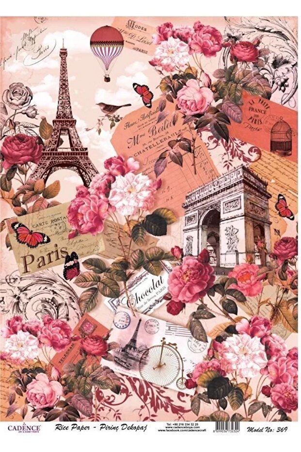 Brass Decopage Paper Model 369