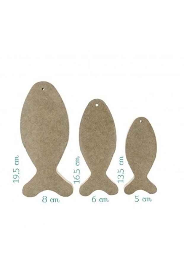 مجسم سمكة 3 قطع خشب صغير (MDF)