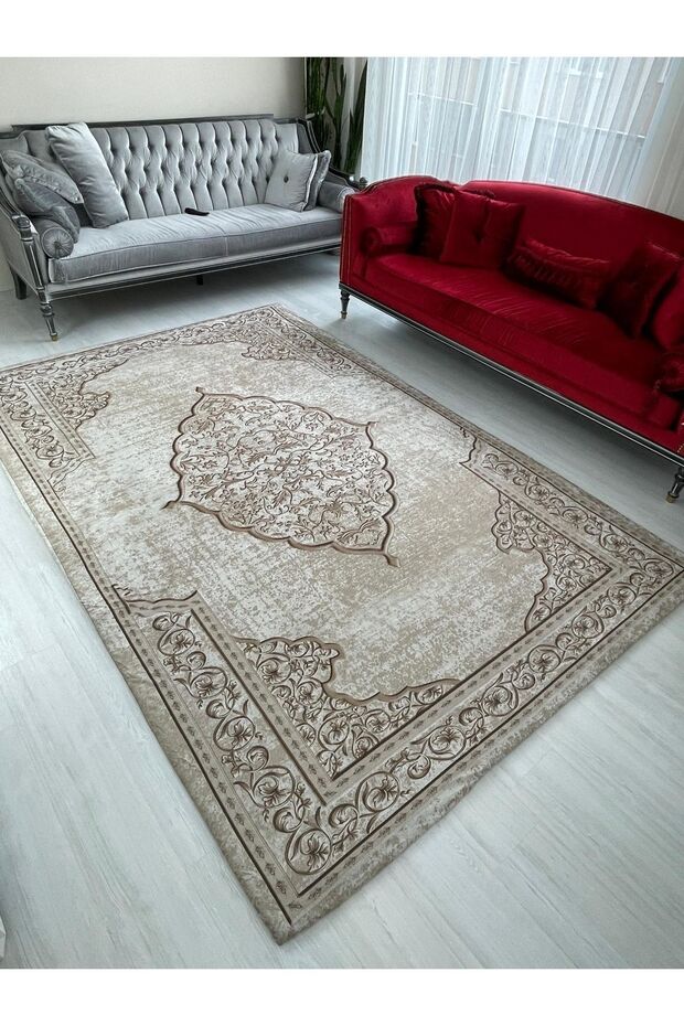 Ottoman Model Silk Velvet Elastic Rug Cover