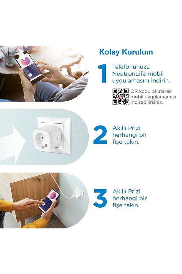 Akıllı Wi-fi Destekli 16a Uzaktan Kontrollü Akım Korumalı Tekli Priz - Uygulama Üzerinden Kontrol - 4
