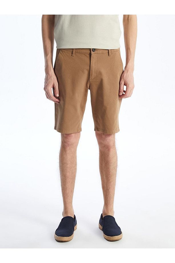 Standart Kalıp Gabardin Erkek Şort - 4