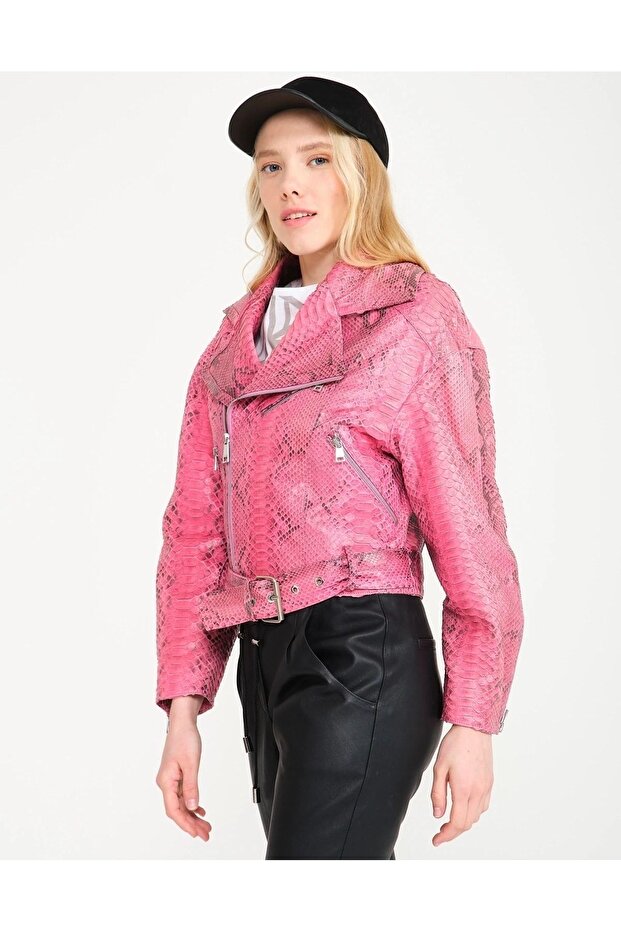 Pembe Deri Ceket - 6