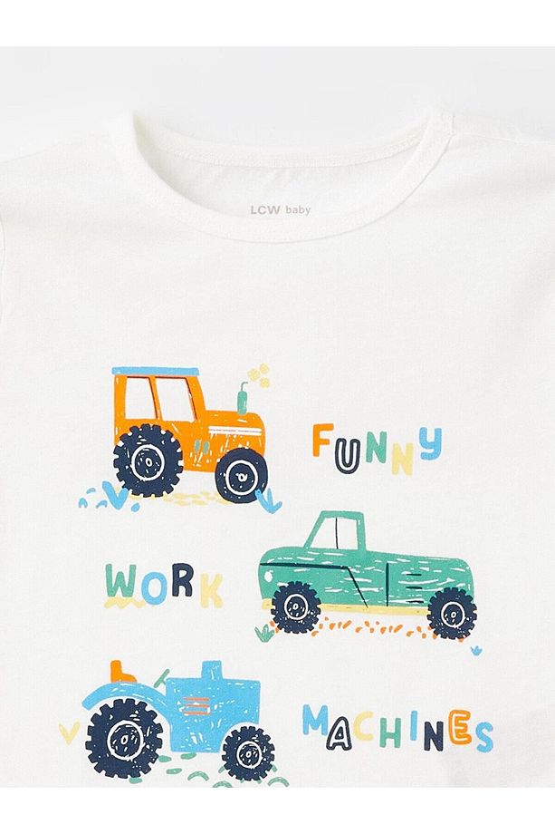 LCW baby Bisiklet Yaka Kısa Kollu Baskılı Erkek Bebek Şortlu Pijama Takımı - 6