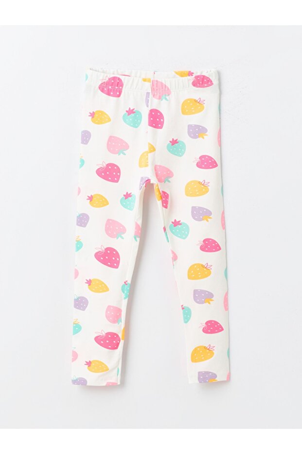 Printed Baby Girl Tights with Elastic Waist