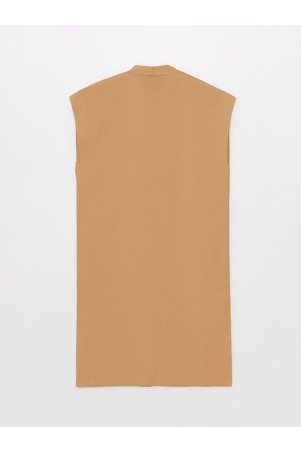 LCW Modest Şal Yaka Düz Oversize Kadın Triko Yelek - 6