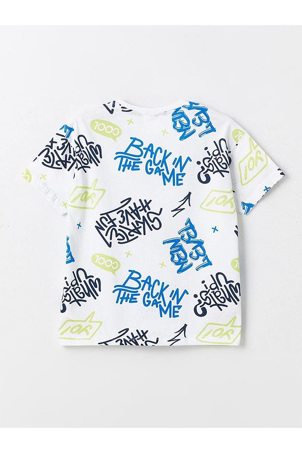 LCW Kids Bisiklet Yaka Baskılı Kısa Kollu Erkek Çocuk Şortlu Pijama Takımı - 3