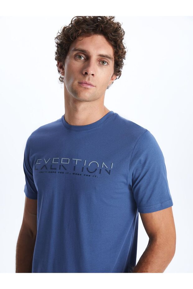 Crew Neck Short Sleeve Printed Combed Cotton Men's T-Shirt