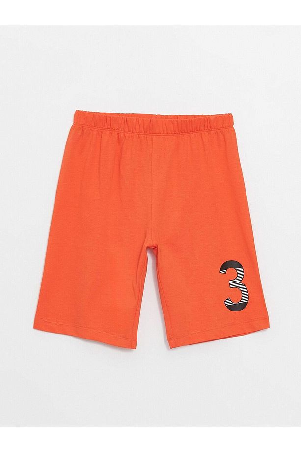LCW Kids Bisiklet Yaka Baskılı Kısa Kollu Erkek Çocuk Şortlu Pijama Takımı - 4