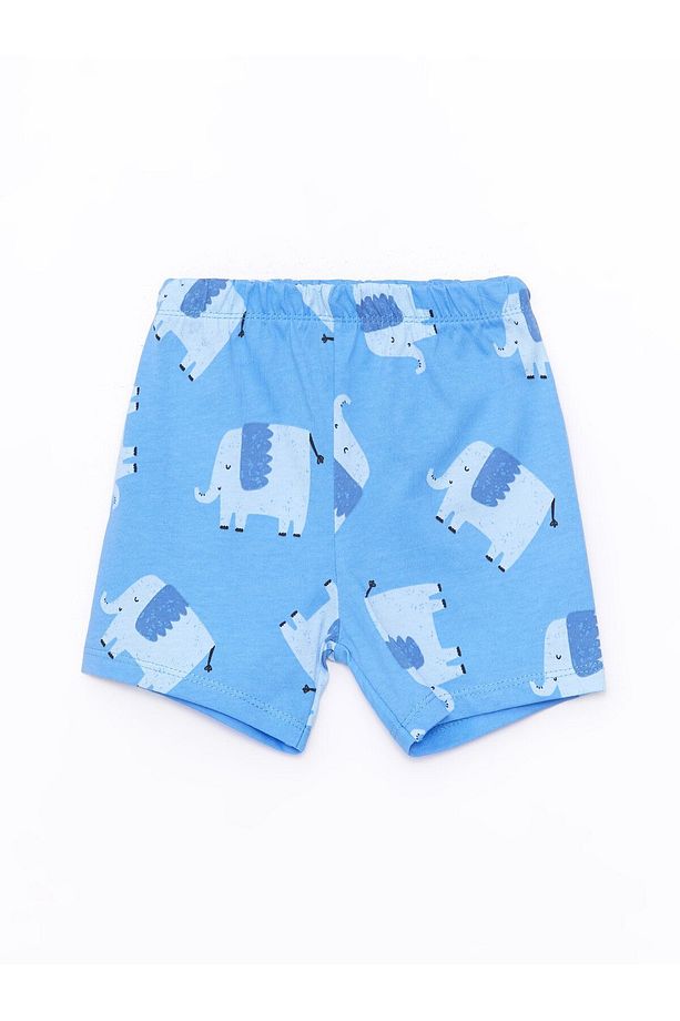 Bisiklet Yaka Kısa Kollu Baskılı Erkek Bebek Şortlu Pijama Takımı 2'li - 5