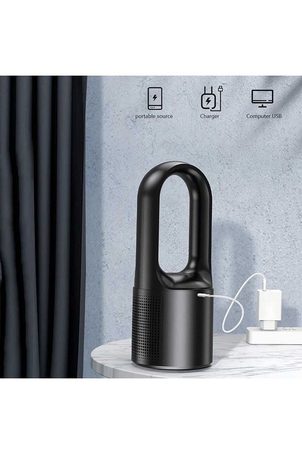 MİNİ KLİMA LED ekran masaüstü soğutucu soğutma fanı EV VE ofis için taşınabilir sessiz ŞARJLI FAN - 6
