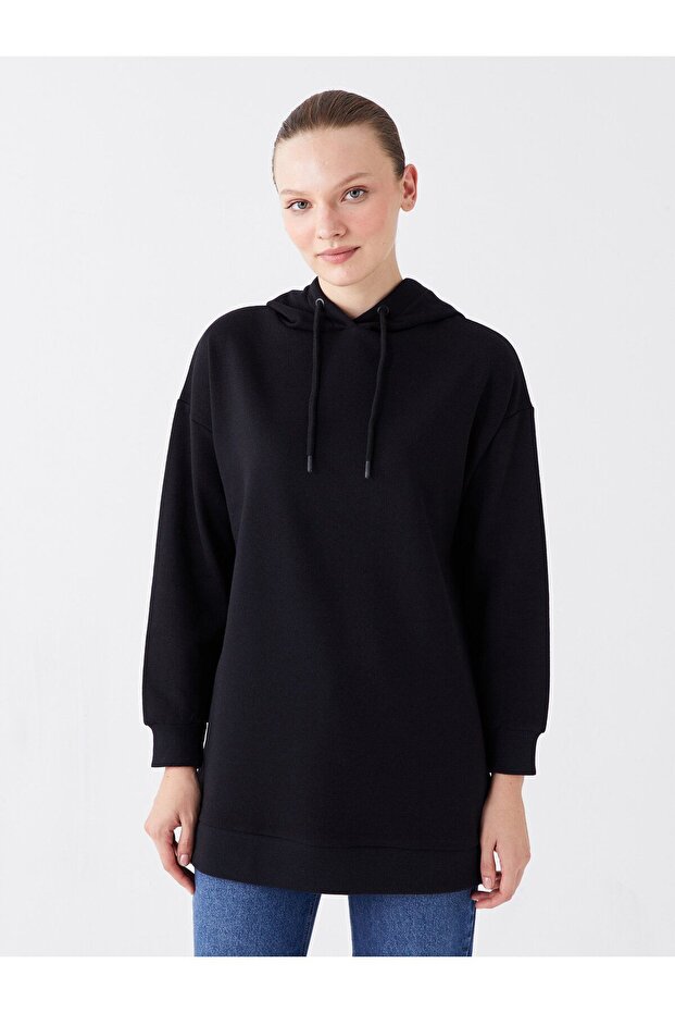 Lcw Modest Hooded Plain Long Sleeve Women's Sweatshirt Tunic (W3)