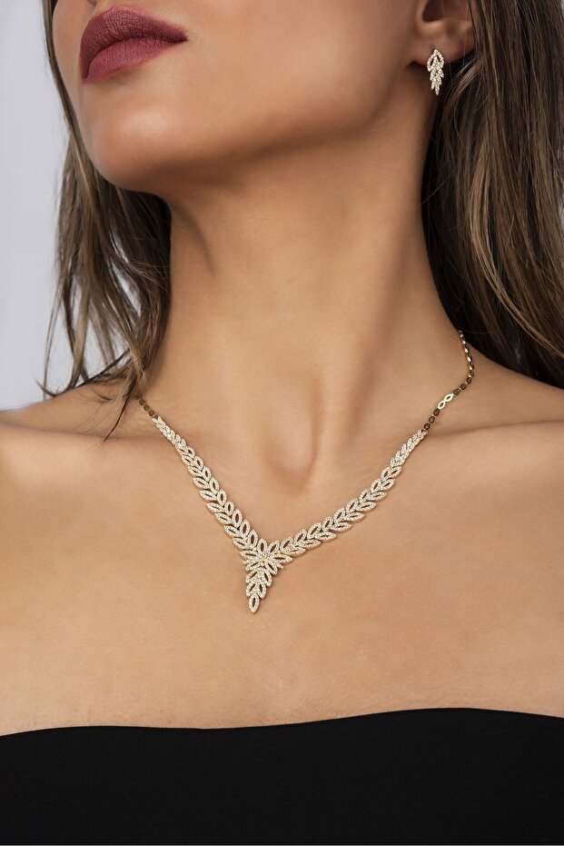 Taşlı Altın Kolye - 1