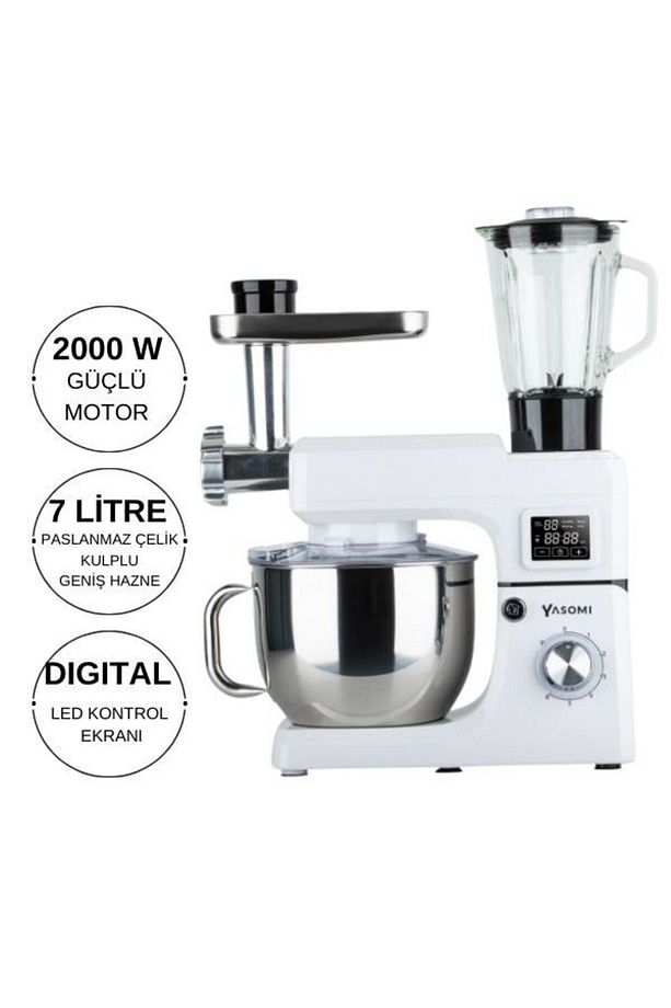 Sm 1511bml Led Ekranlı Kıyma Çekme Aparatlı Blender Stand Mikser Mutfak Şefi - 1