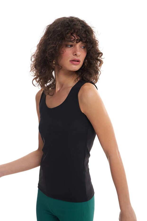 Askılı Bluz Siyah - 1