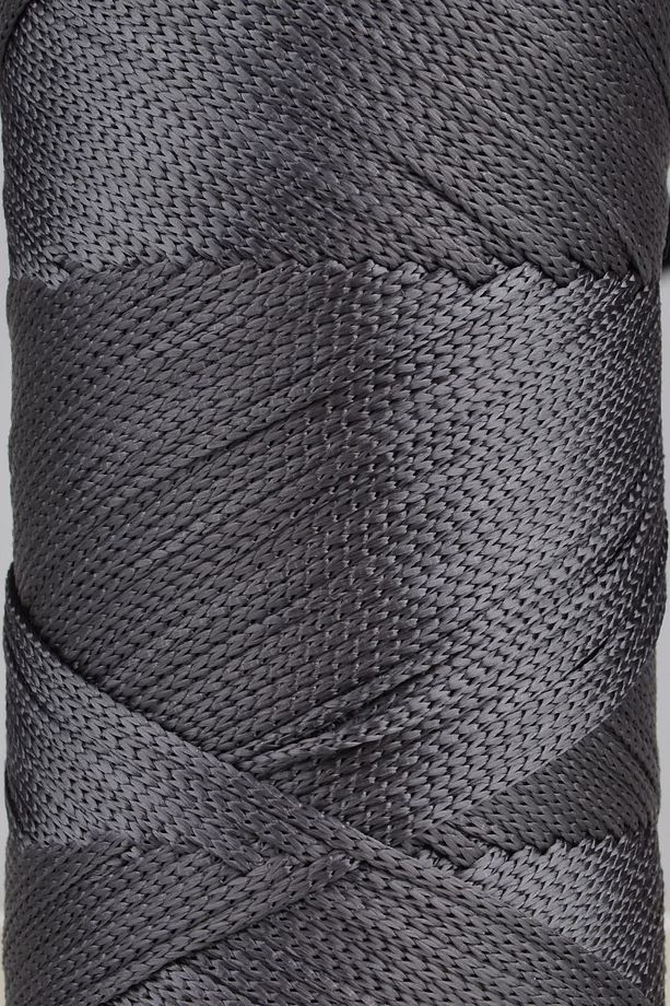 2 Mm - 200 gr Polyester Makrome Ipi Koyu Gri 230 M Polyester Makrome Ip Supla Ip Ve Çanta Ipliği - 3