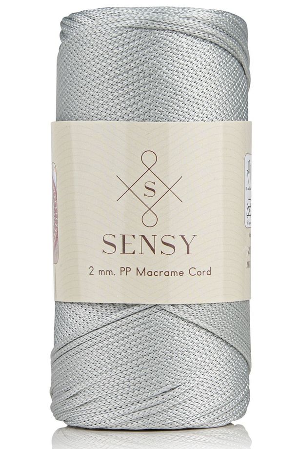 2 Mm - 200 gr Polyester Makrome Ipi Açık Gri 230 M Polyester Makrome Ip Supla Ip Ve Çanta Ipliği - 1