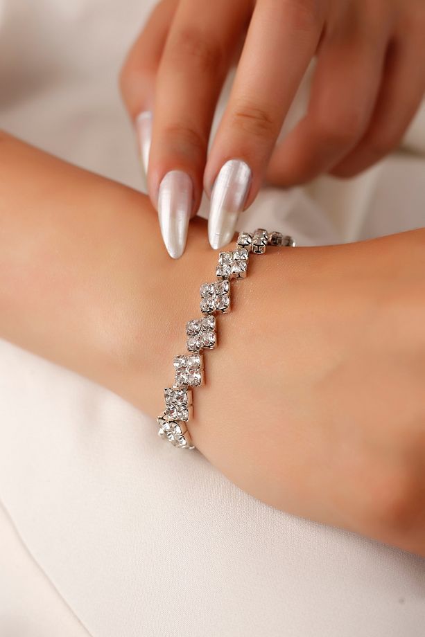 Söz Nişan Nikah Düğün Su Yolu Kolye & Bileklik & Küpe Gerdanlık Takı Seti - 7