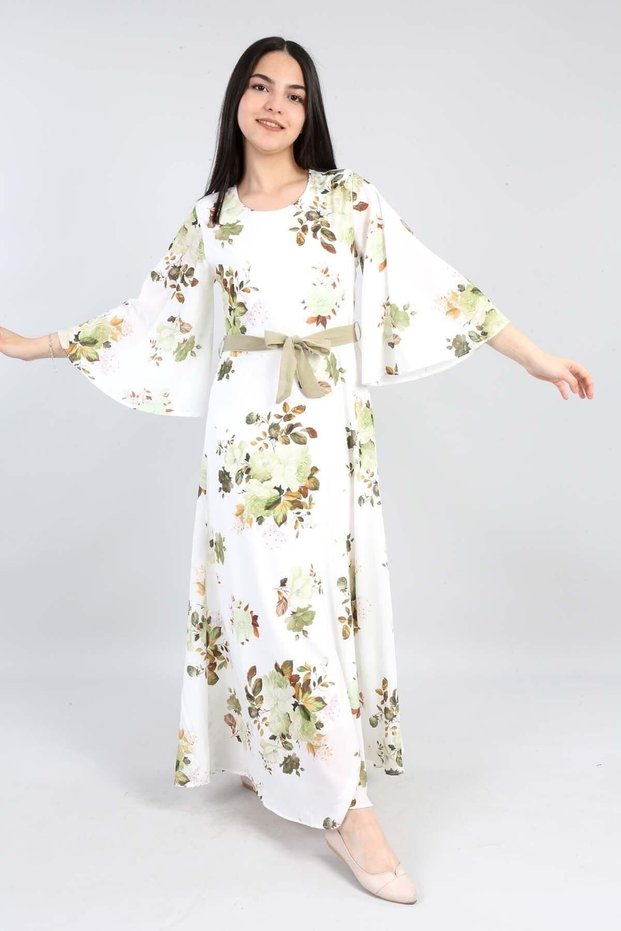 Girl's Chiffon Fabric Patterned Lined Daily Evening Dress