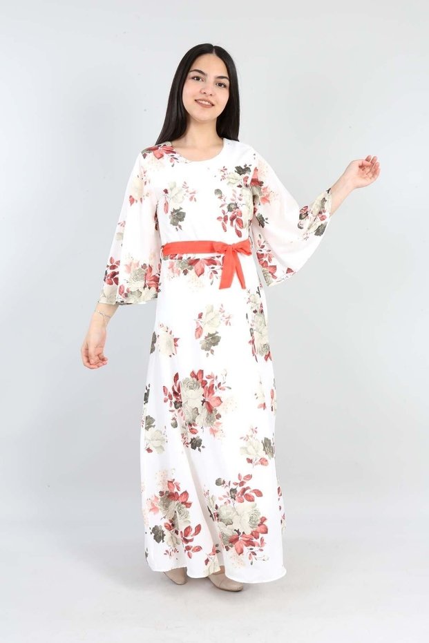 Girl's Chiffon Fabric Patterned Lined Daily Night Evening Dress