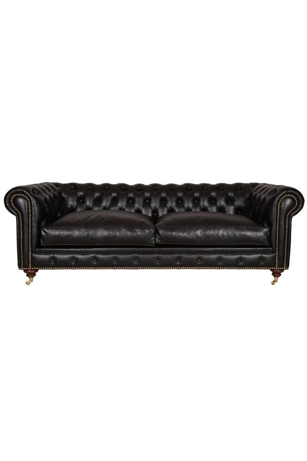 Black Elegance Chesterield 230X90X80 CM - 1