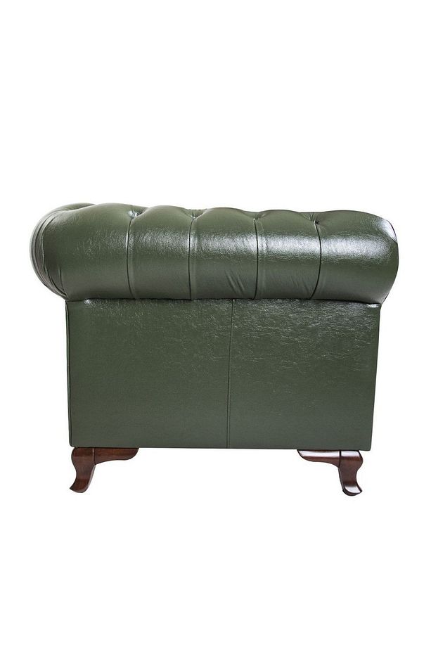 Green Leather Chesterfield 230X90X80 CM - 3