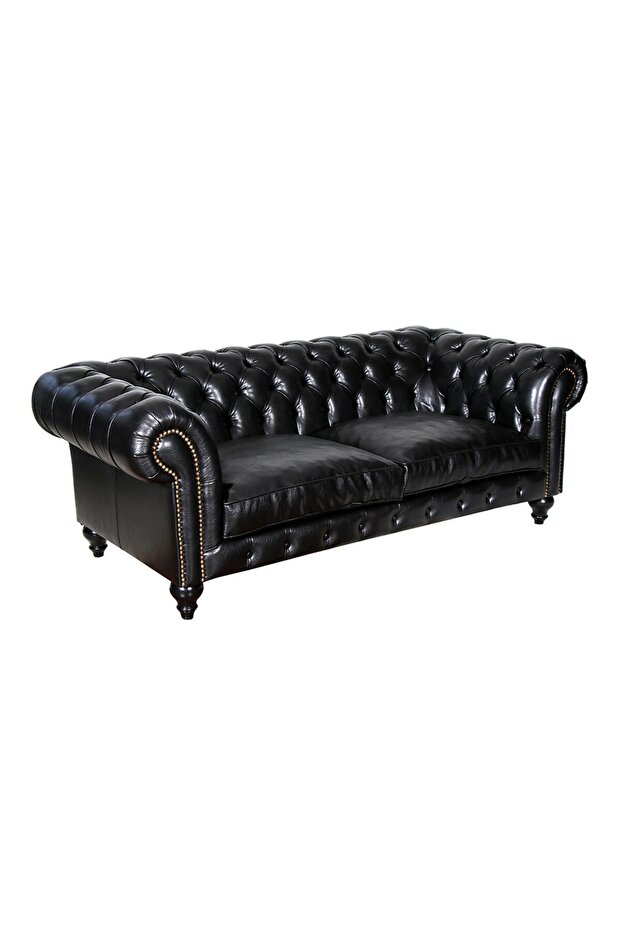 Class Black Leather Chesterfield - 2