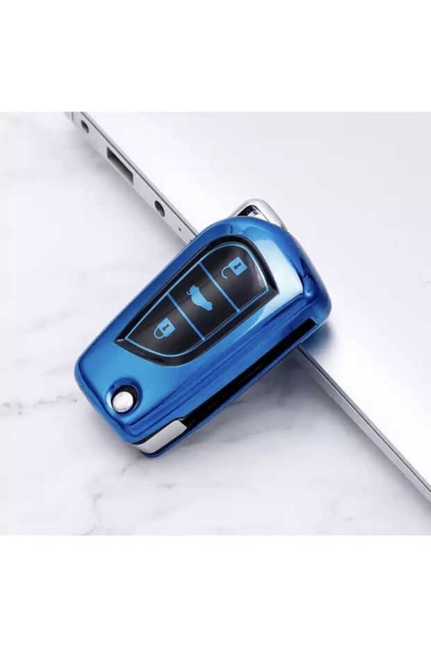 Toyota Chr Glossy Key Case Blue Color