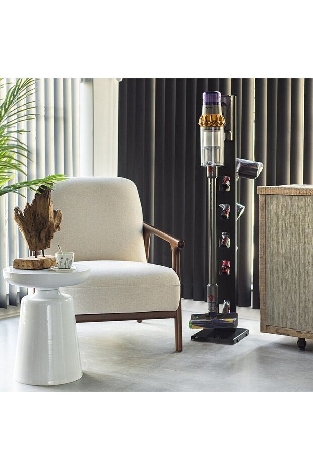 Dyson Uyumlu Dikey Süpürge Standı Siyah Renk Dyson V15 - V12 - V11 - V10 - V8 Modellere Uyumlu - 3