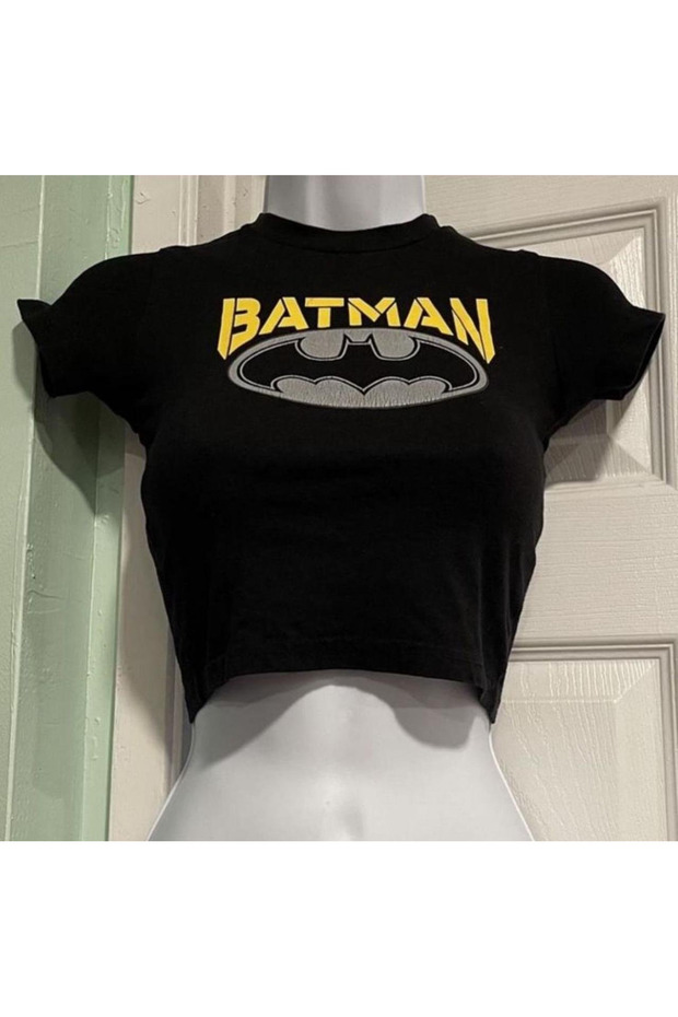 Y2k Batman Detail Tech Cropped Top