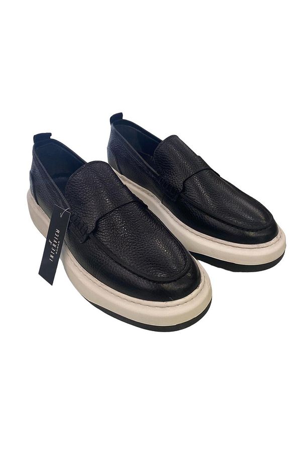 İnterview %100 Deri Eva Taban Sneaker Siyah Ayakkabı - 1