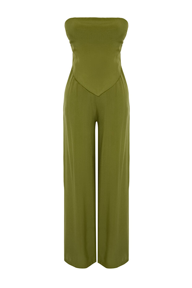 Haki Dokuma Bluz Pantolon Plaj Takım TBESS24AU00017 - 9