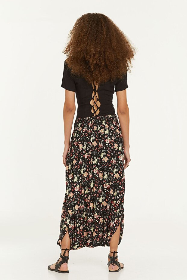 شالوار أسود أصلي منقوش - 4