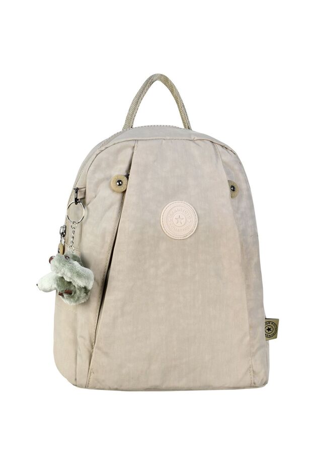 Beige Women's Backpack - Multi-Compartment Daily Use
