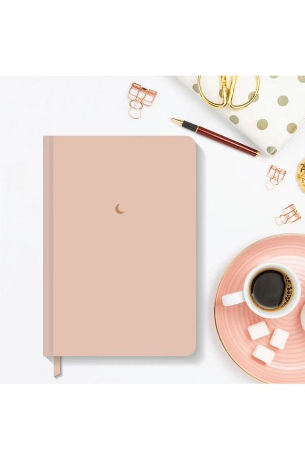 Notebook Düz Çizgisiz Sert Kapak Defter 13x21 Cm Hardcover Notebook Powder Color - 1