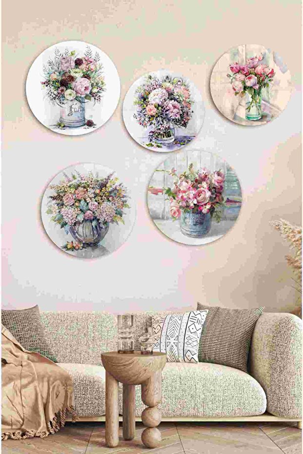 Dekorize Mdf 5 Parça Çerçeve Görünümlü Tablo Set