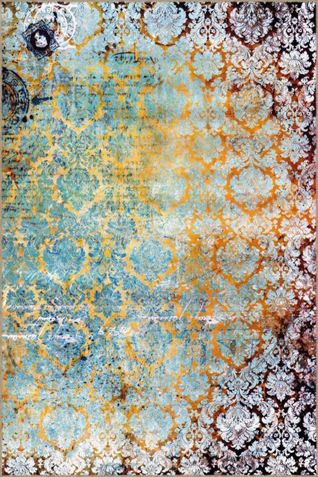 Rahmat Siesta Shaped Patterned Decorative and Washable Carpet with Frame Miravip9239