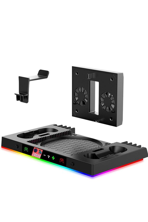 Xbx-023s Disk Tutucu Kulaklık Askısı Joystick Şarj Xbox Series X Rgb Soğutucu Fan Stand - 7