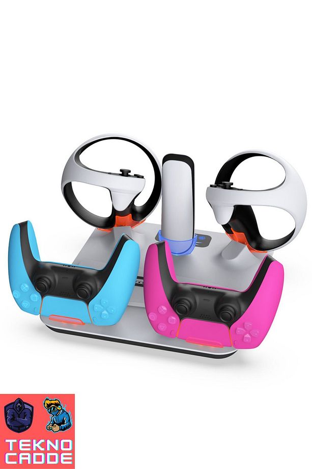 Tp5-3513 Ps Vr2 Joystick Şarj Ps Vr2 Gözlük Stand Ps5 Disk Ps5 Dijital Soğutucu Fan Stand - 3