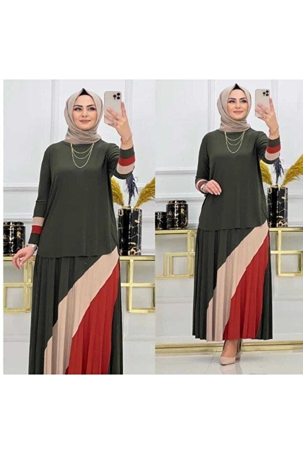طقم تنورة ساندي رائع مكون من قطعتين