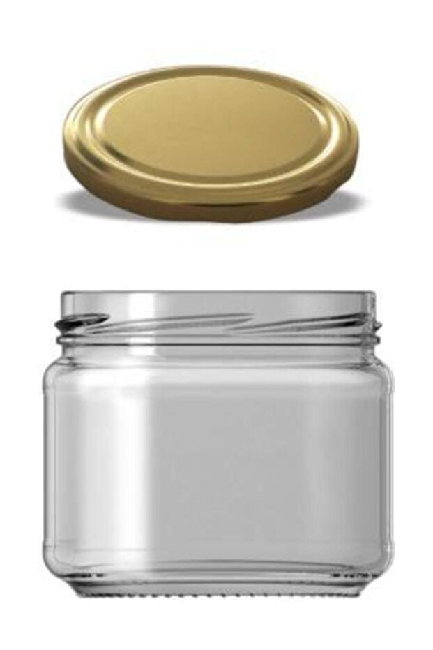 Glass Jar 300 Cc Gold Lid Magnolia 4 Pieces