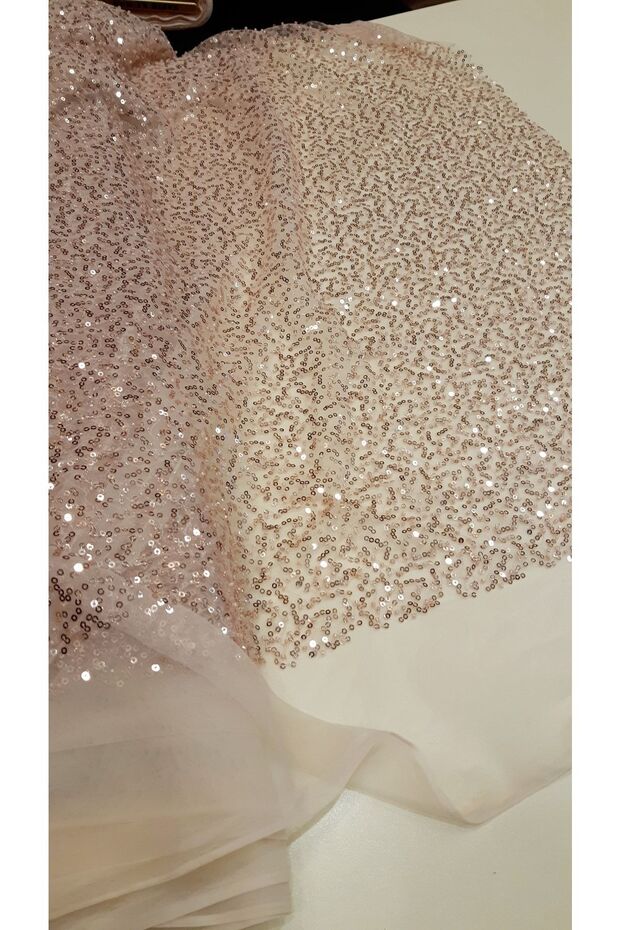 Serpme Sıvama Kum Boncuk Ve Payet Dantel 2.5 Metre(ASTAR DAHİL) - 2