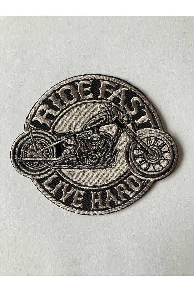 رقعة Ride Fast Live Hard Patch للدراجات النارية والمروحية - الحجاب والتزوير والجينز
