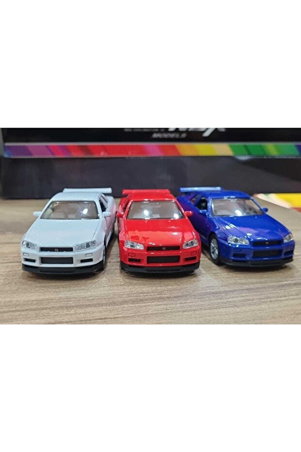 Pull Drop Metal Car Nissan Skyline Gt-R (R34) Toy