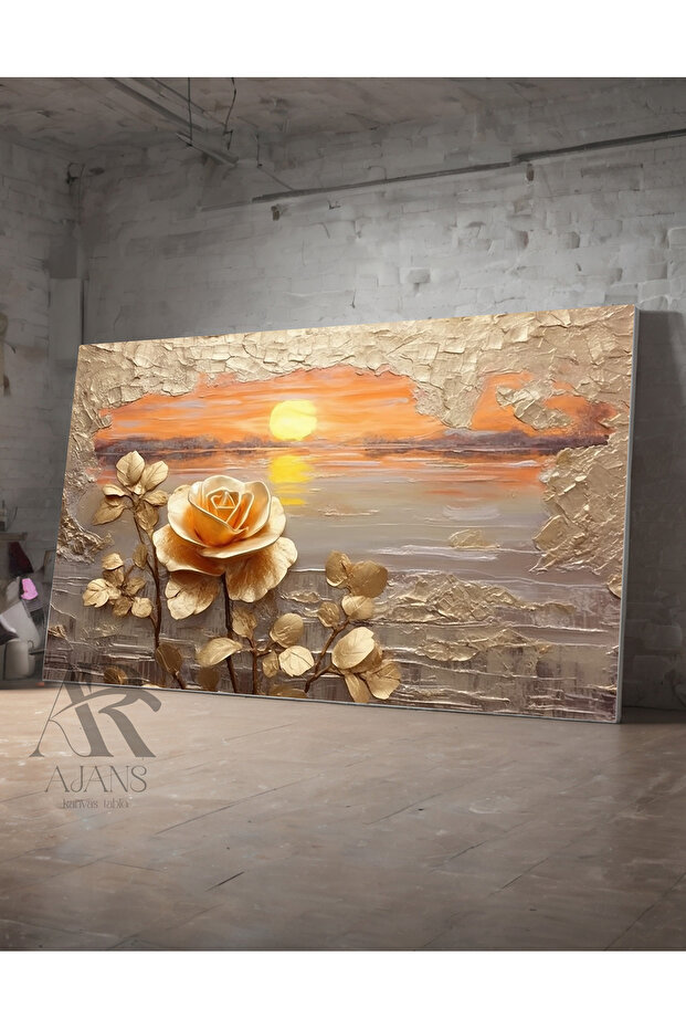 Roses by the Lake Decorative Oil Look Canvas Art