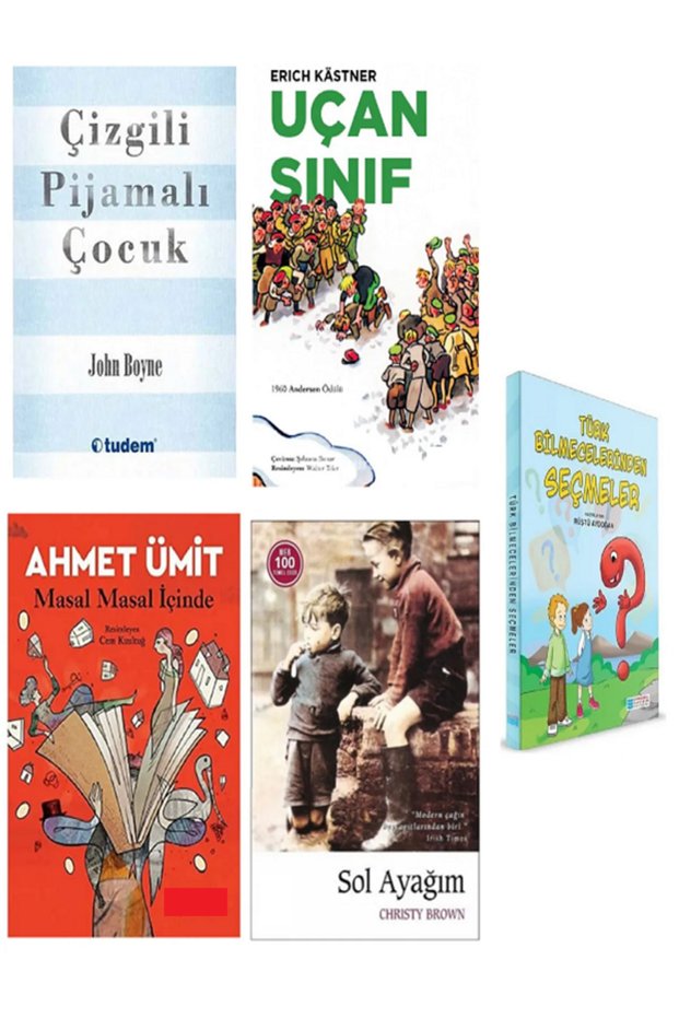 Çizgili Pijamalı Çocuk - Uçan Sınıf - Masal Masal İçinde - Sol Ayağım - Türk Bilmeceleri (5 Books)